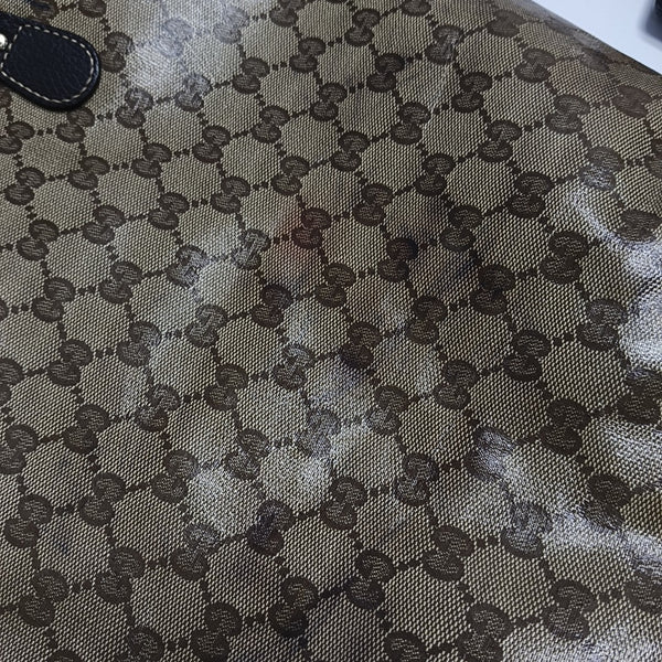 Monogram Coated Canvas Tote Bag Brown