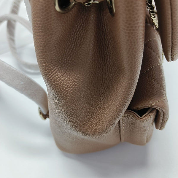 DUMA Small Quilted Grained Calfskin Brown