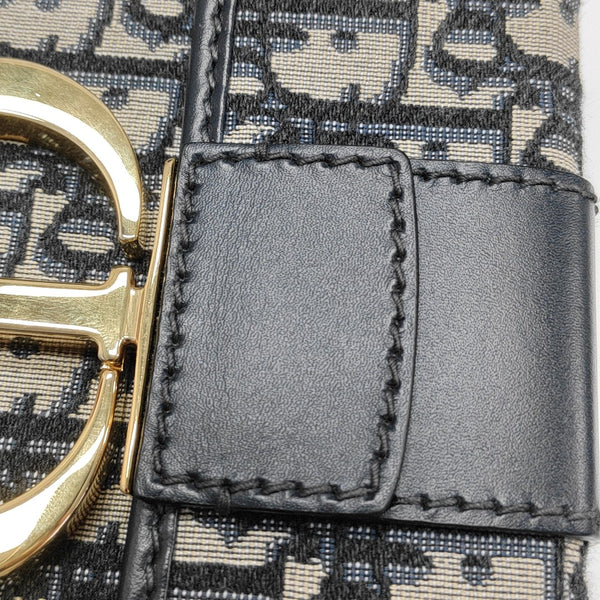 30 Montaigne Mini Oblique Canvas Blue