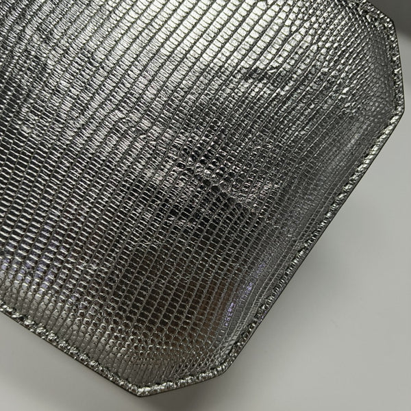 Lizard Tote Bag Silver
