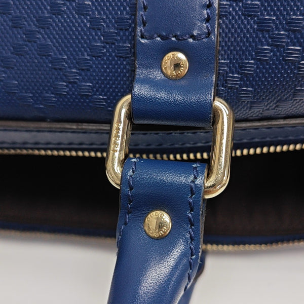 Leather Shoulder Bag Blue