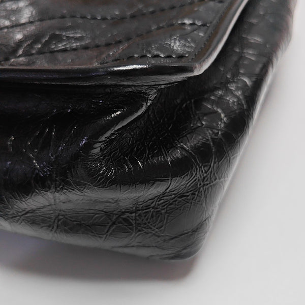 NIKI Large Chevron Calfskin Black