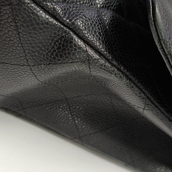 CLASSIC FLAP Maxi Quilted Grained Calfskin Black