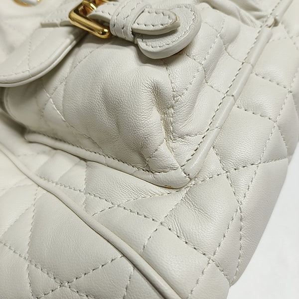 Dior Caro Medium Cannage Lambskin White