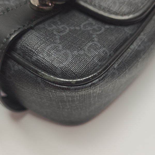 Monogram Coated Canvas Shoulder Bag Black