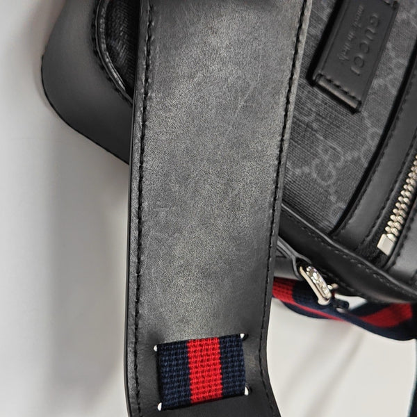 GG Supreme Small Monogram Coated Canvas Black