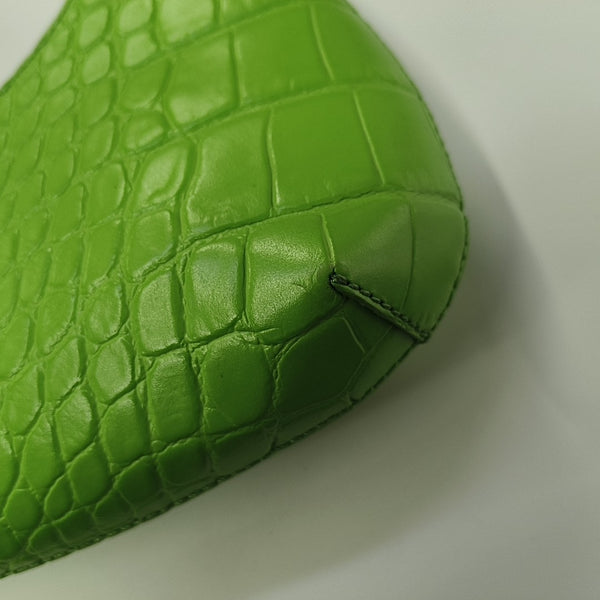 Leather Top Handle Bag Green