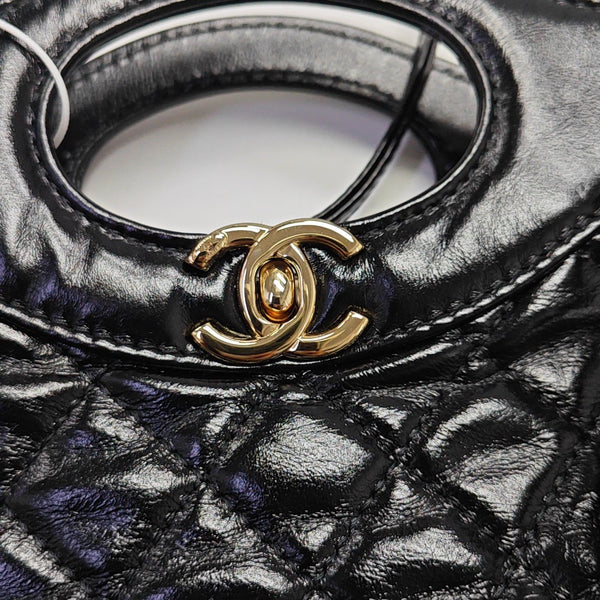 CHANEL 31 Mini Quilted Calfskin Black