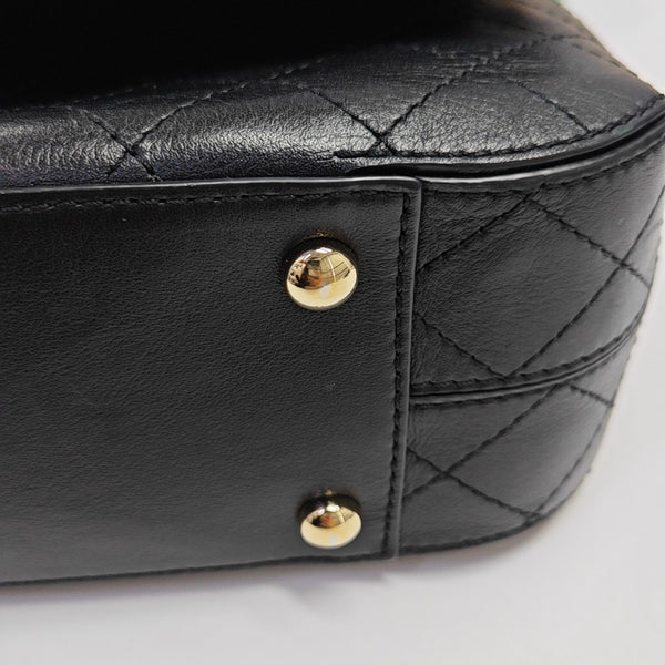 Quilted Calfskin Shoulder Bag Black
