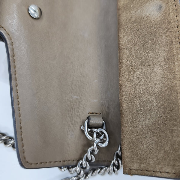 Dionysus Super Mini Monogram Coated Canvas Beige