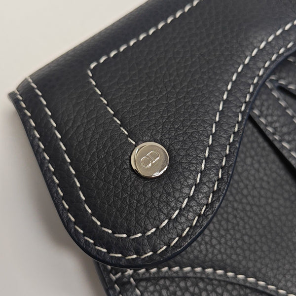 Saddle Mini Calfskin Blue Card Holder