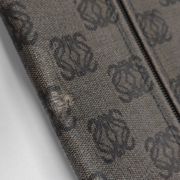 Coated Canvas Shoulder Bag Brown