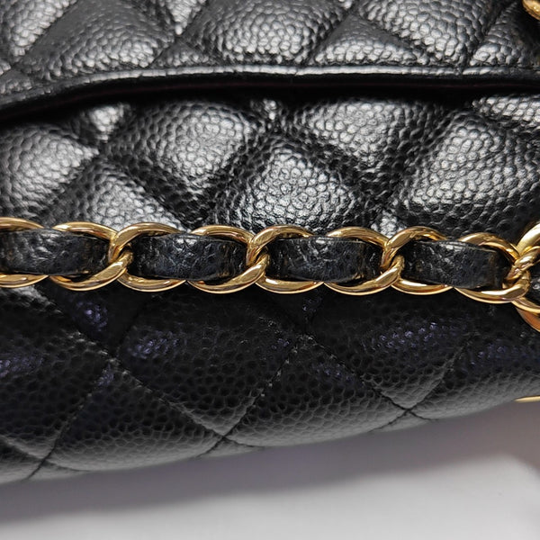 CLASSIC FLAP Small Quilted Grained Calfskin Black
