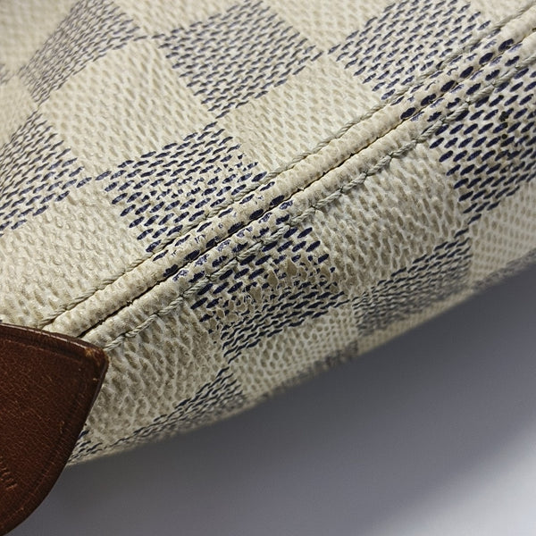 SALEYA PM Damier Azur Coated Canvas White