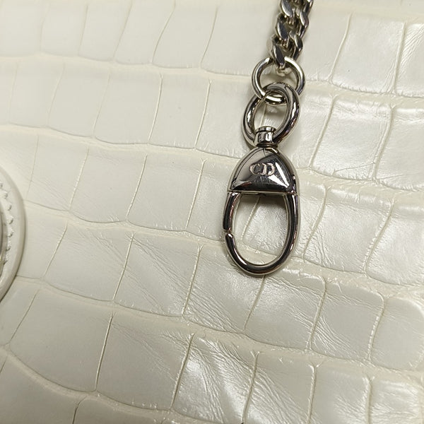 Lady Dior Mini Crocodile White