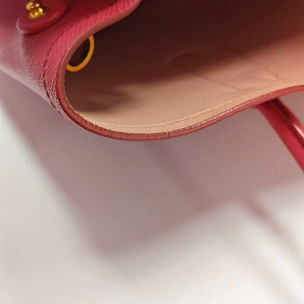 Double Medium Saffiano Calfskin Red