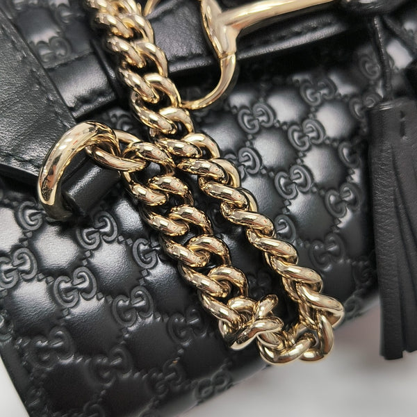 Emily Chain Mini Monogram Calfskin Black