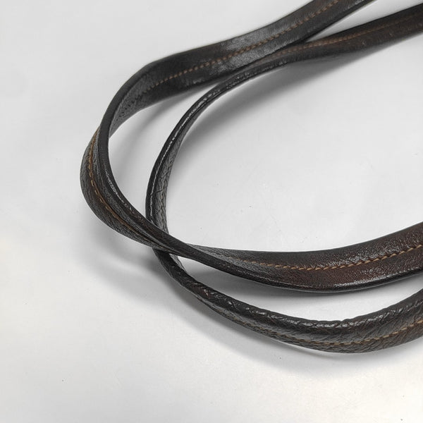 Leather Top Handle Bag Brown