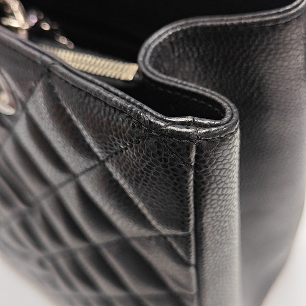 CHANEL GST Large Quilted Grained Calfskin Black