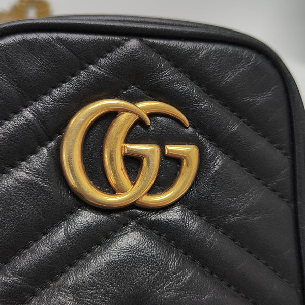 GG Marmont Mini Quilted Calfskin Black