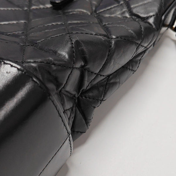 Quilted Calfskin Shoulder Bag Black