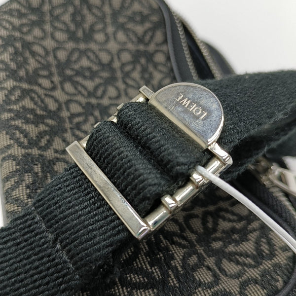Monogram Fabric Shoulder Bag Gray
