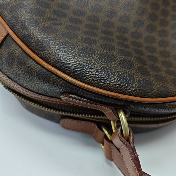 Coated Canvas Top Handle Bag Brown