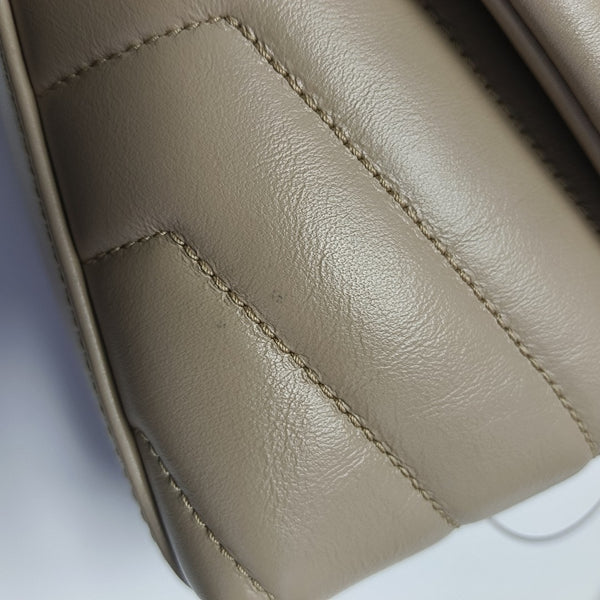 LOULOU Extra Small Chevron Calfskin Beige
