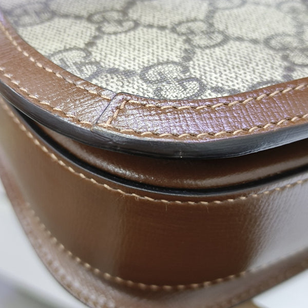 Horsebit 1955 Medium Monogram Coated Canvas Beige