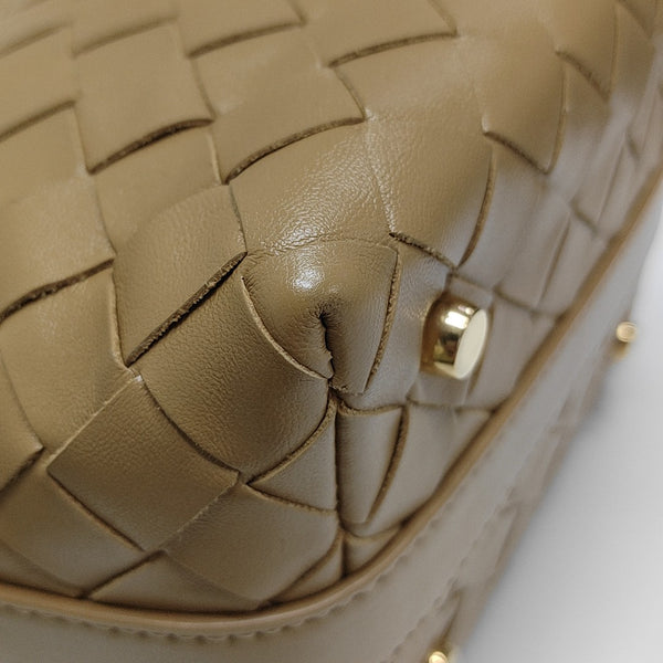 Lambskin Top Handle Bag Brown