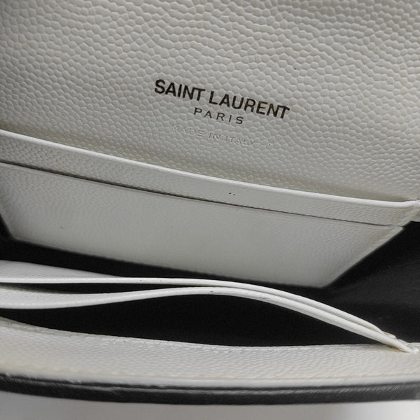 Chevron Calfskin Wallet White