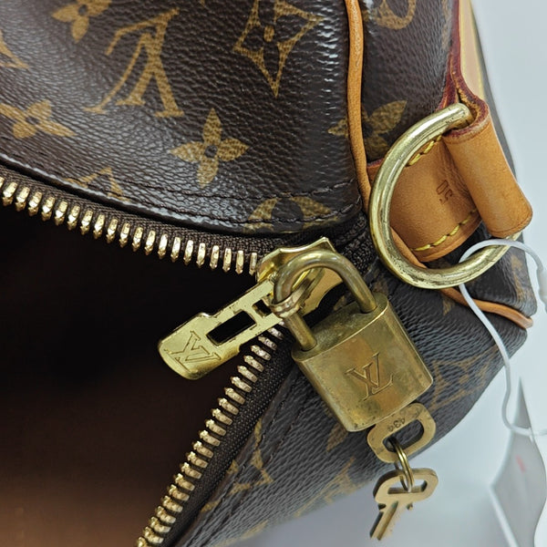 KEEPALL 50 Monogram Coated Canvas Brown