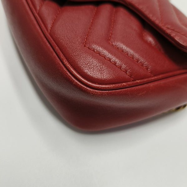 GG Marmont Mini Quilted Calfskin Red