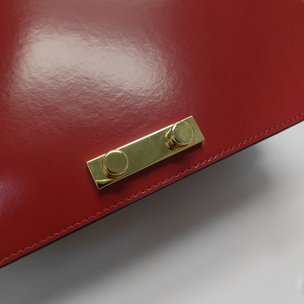 Leather Shoulder Bag Red