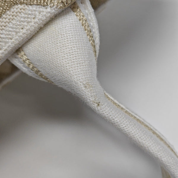 Cannage Canvas Tote Bag White