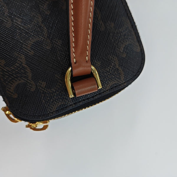 Coated Canvas Shoulder Bag Black
