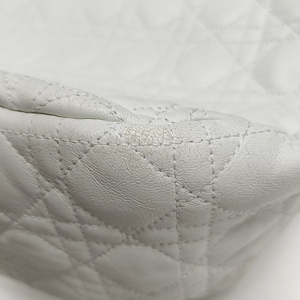 Cannage Lambskin Top Handle Bag White
