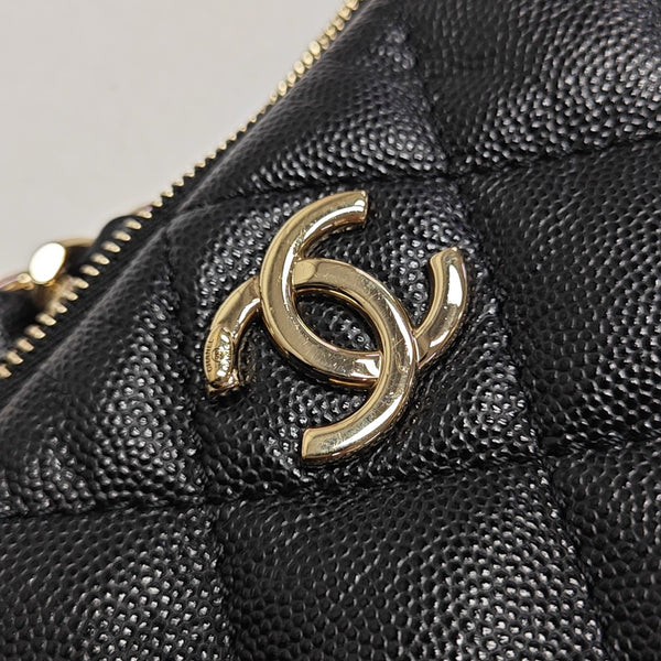 23K Quilted Calfskin Black