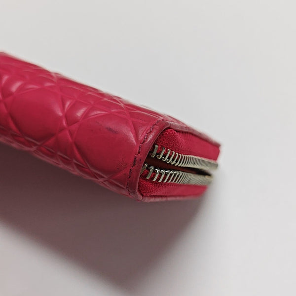 Lady Dior Small Cannage Calfskin Pink Wallet