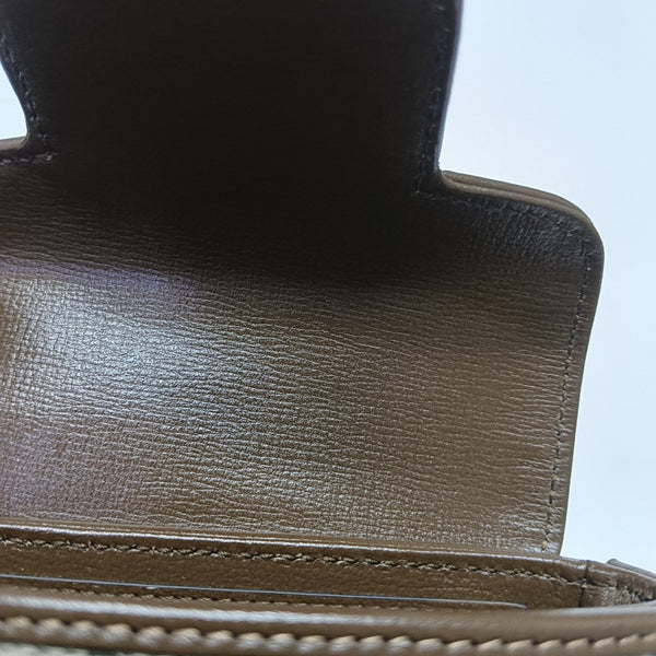 Authenticated pre-owned Horsebit 1955 Monogram Coated Canvas Beige - Shoulder Bag at Looply