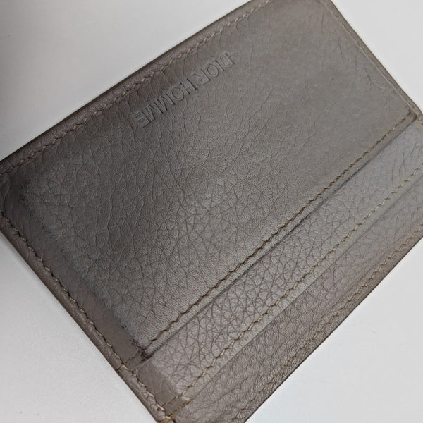 Leather Card Holder Gray