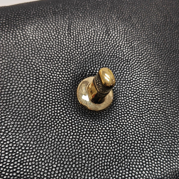 COCO HANDLE Small Quilted Grained Calfskin Black