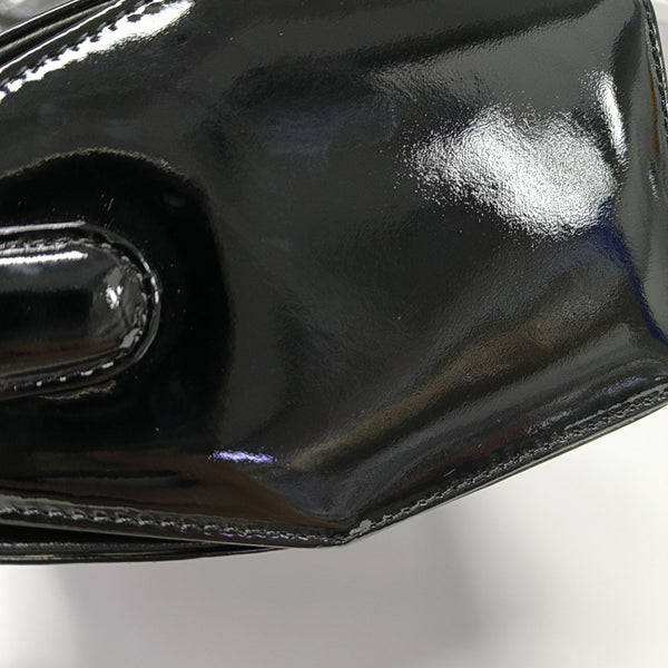 Patent Leather Top Handle Bag Black