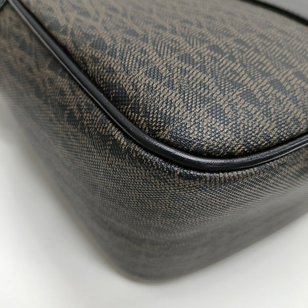Coated Canvas Shoulder Bag Black