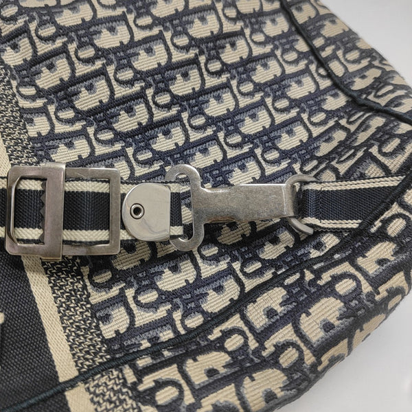 Oblique Canvas Backpack Blue
