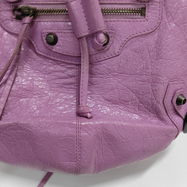 Pompon Bag Calfskin Purple