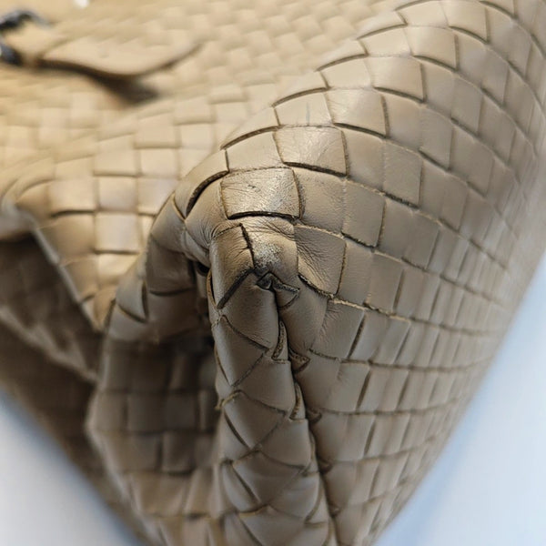 Authenticated pre-owned Roma Calfskin Beige - Top Handle Bag at Looply