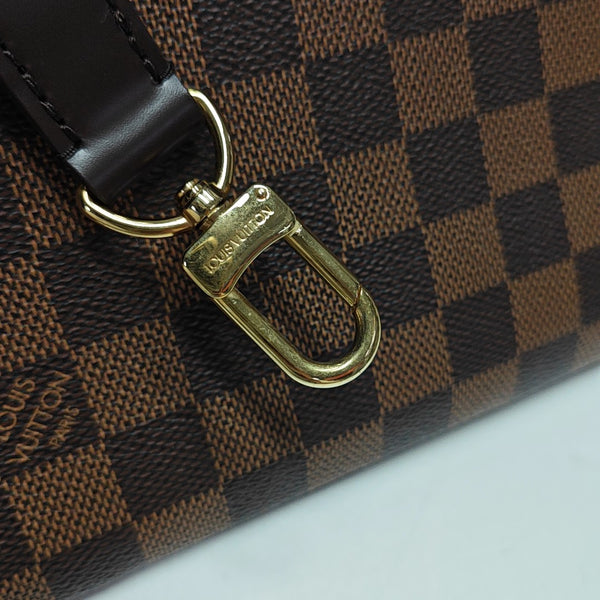BERGAMO MM Damier Ebene Coated Canvas Brown