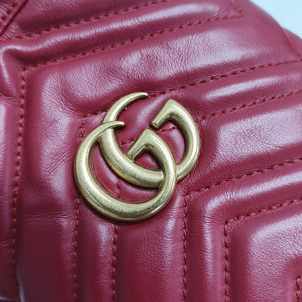 GG Marmont Mini Quilted Leather Red
