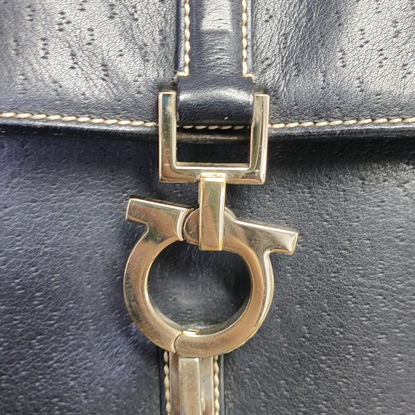 Calfskin Top Handle Bag Black
